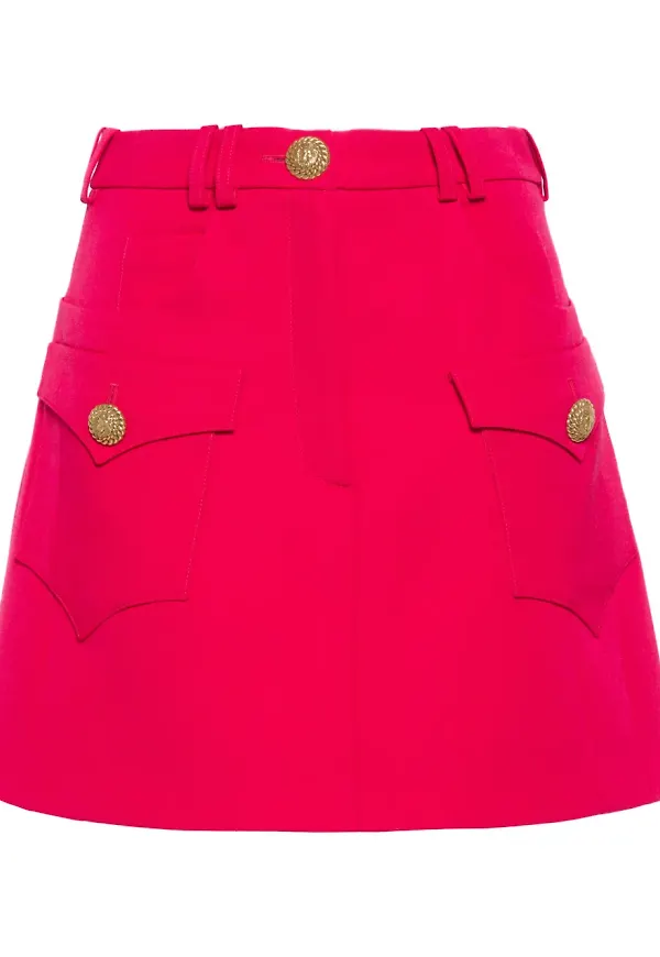 Balmain minikjol med graverade knappar - Rosa