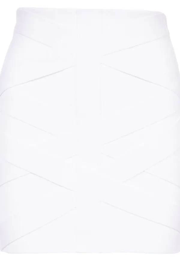Balmain minikjol med hög midja - Vit