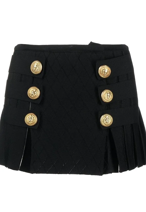 Balmain minikjol med knappar - Svart