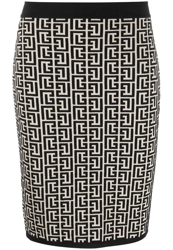 Balmain minikjol med monogram - Neutral