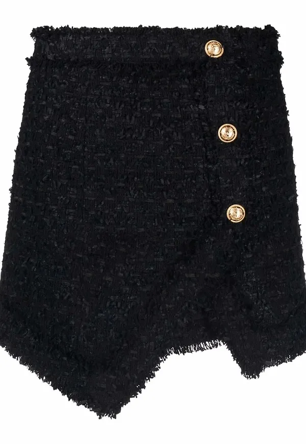 Balmain minikjol med struktur - Svart