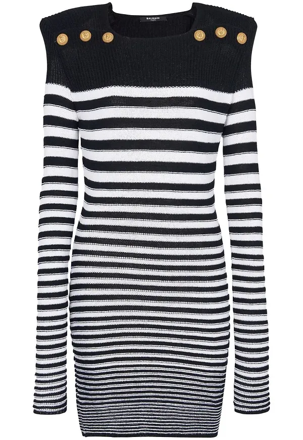 Balmain miniklänning med knappar - Svart