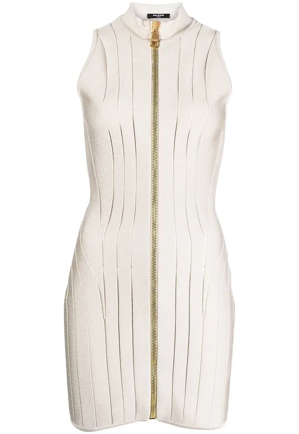 Balmain miniklänning med sömdetalj - Neutral