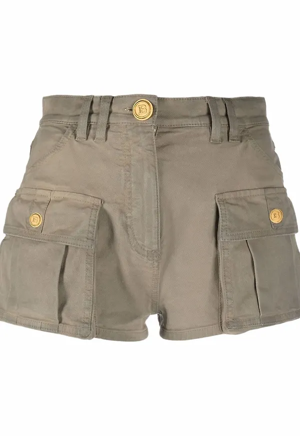 Balmain minishorts med fickdetalj - Grön