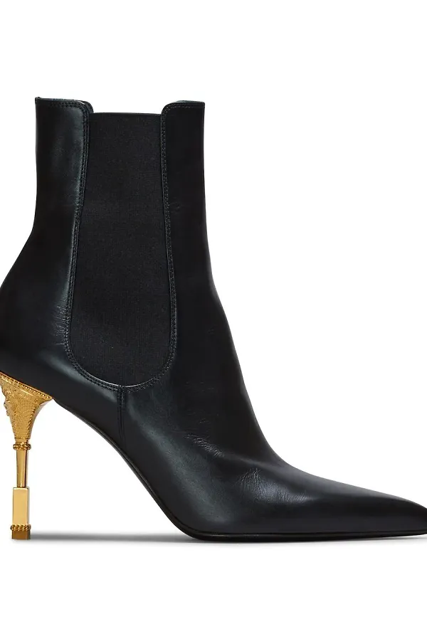 Balmain Moneta leather ankle boots - Svart