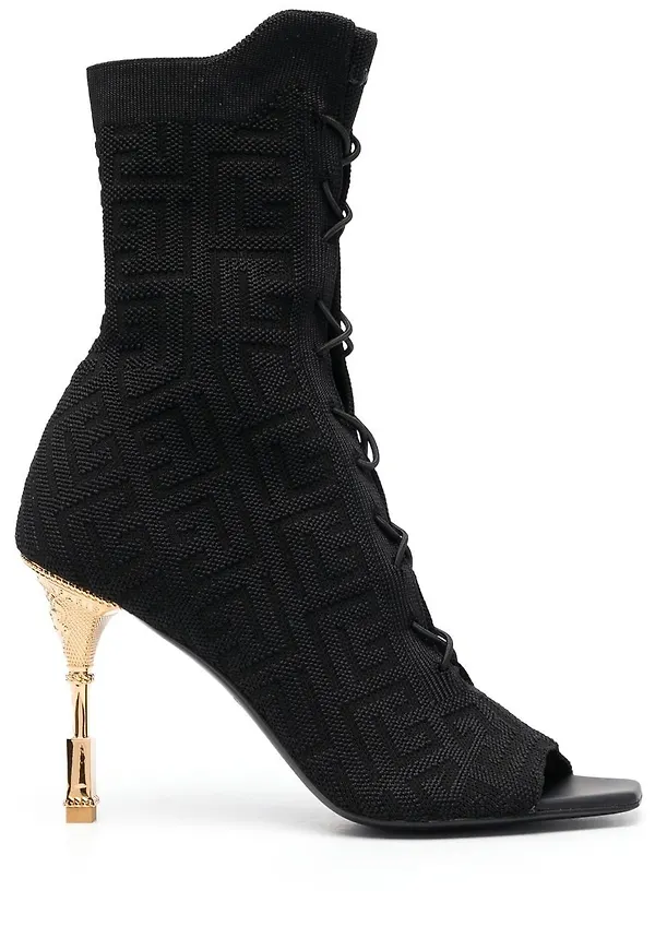 Balmain Moneta stövlar med monogram - Svart