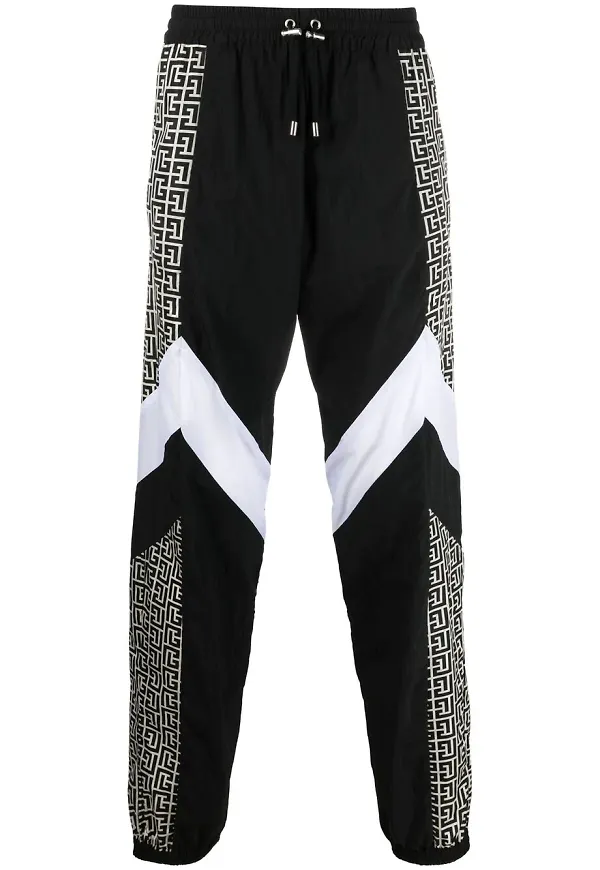 Balmain Multicuts sweatpants med monogram - Svart