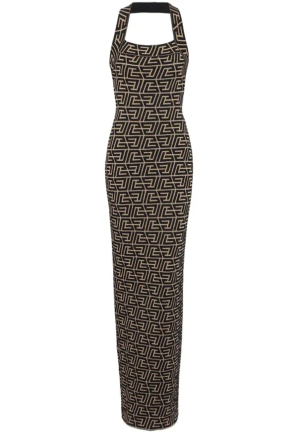 Balmain mönstrad klänning - Svart