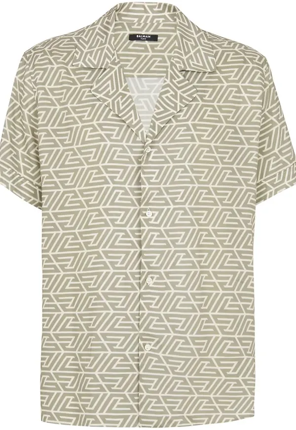 Balmain mönstrad skjorta - Grön