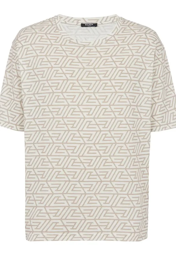 Balmain mönstrad t-shirt - Neutral