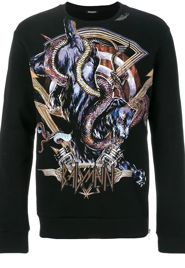 Balmain mönstrad tröja - Svart