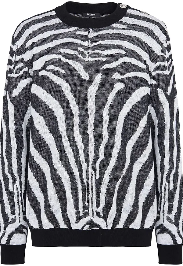 Balmain mönstrad tröja - Vit
