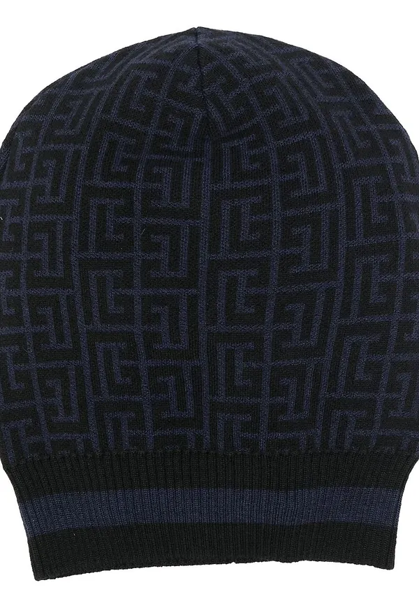 Balmain mössa med monogram - Blå