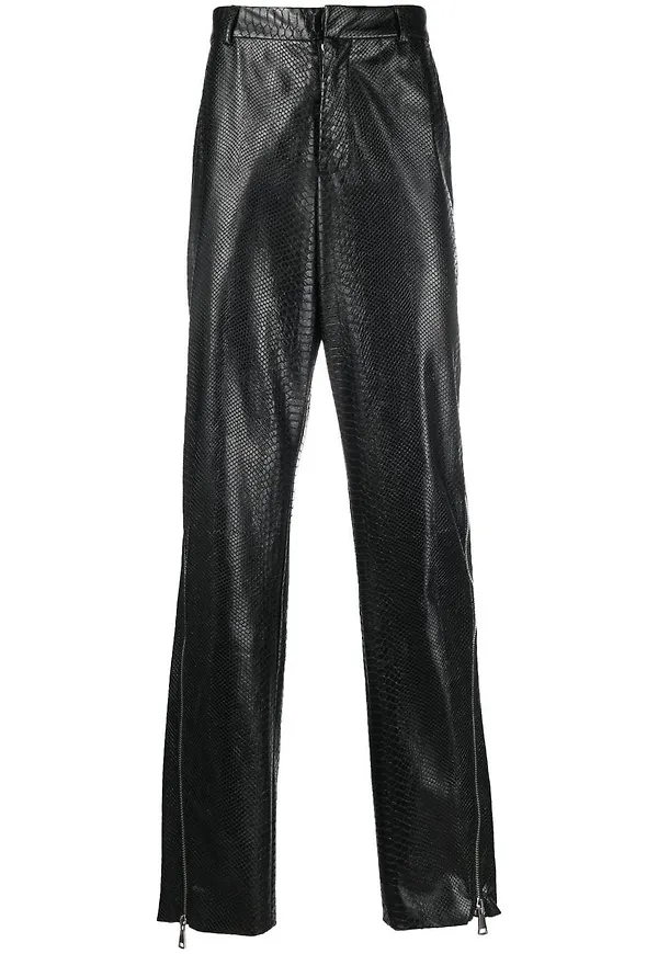 Balmain ormskinnspräglade byxor - Svart