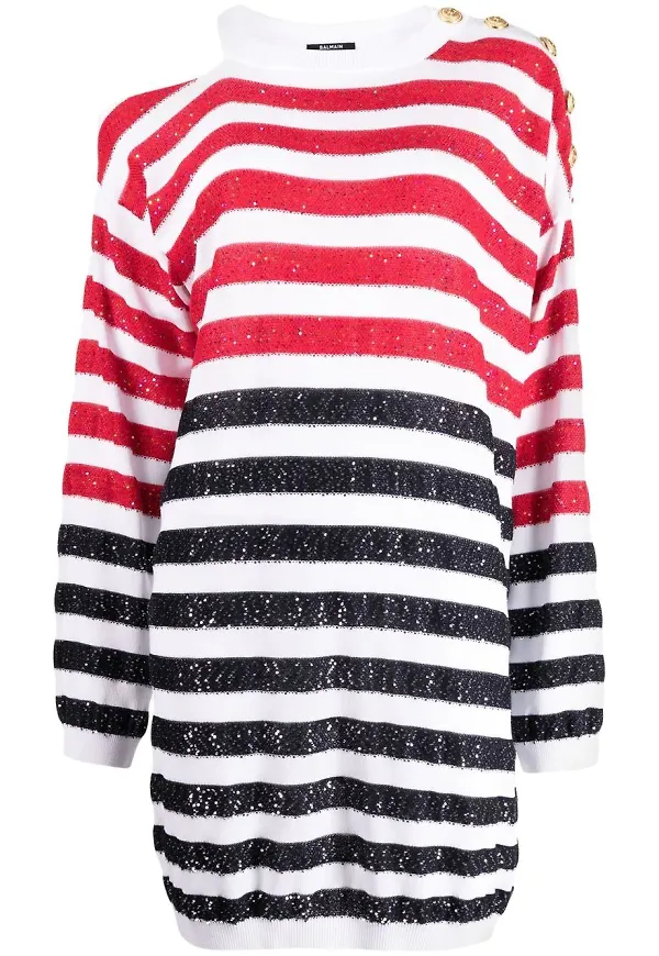 Balmain paljettklänning - Flerfärgad