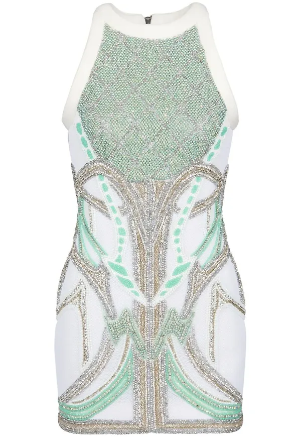 Balmain paljettprydd miniklänning - Grön
