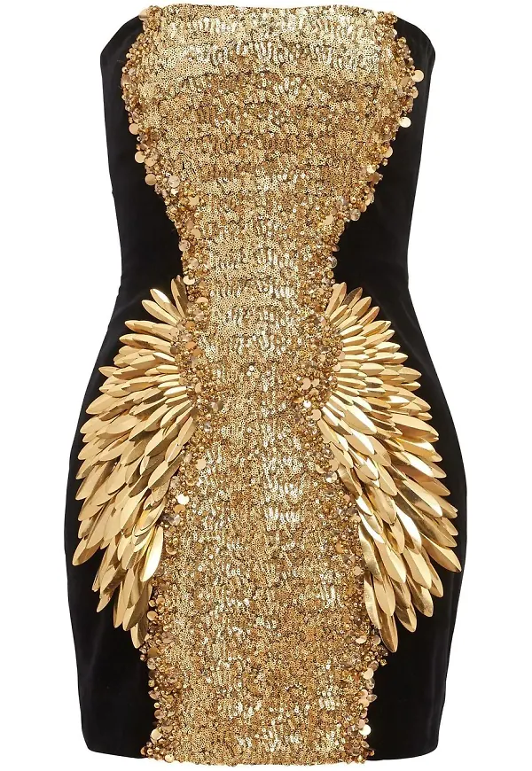 Balmain paljettprydd miniklänning - Svart