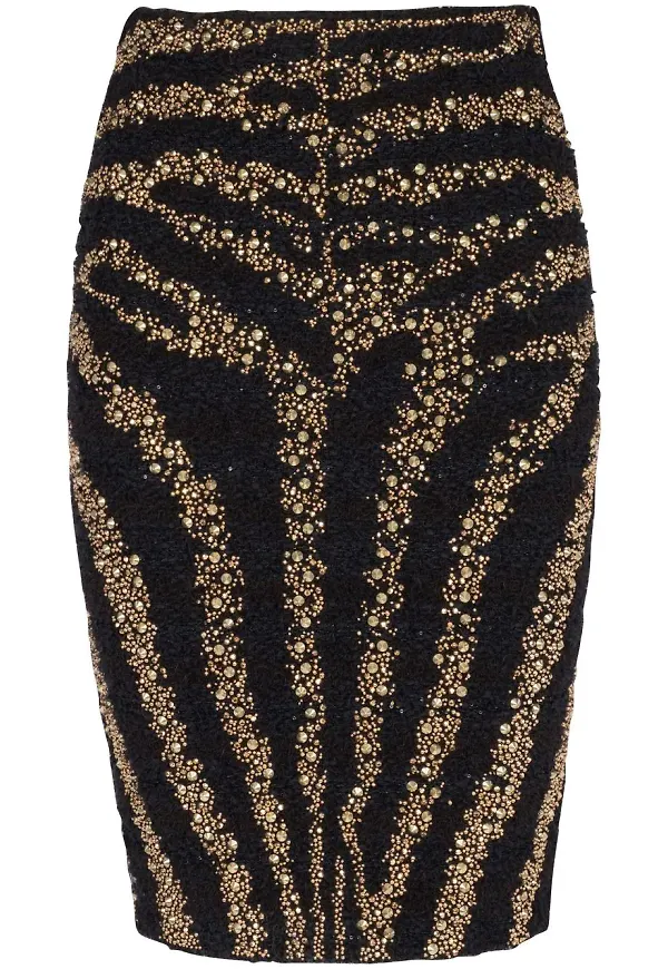 Balmain paljettprydd pennkjol - Svart