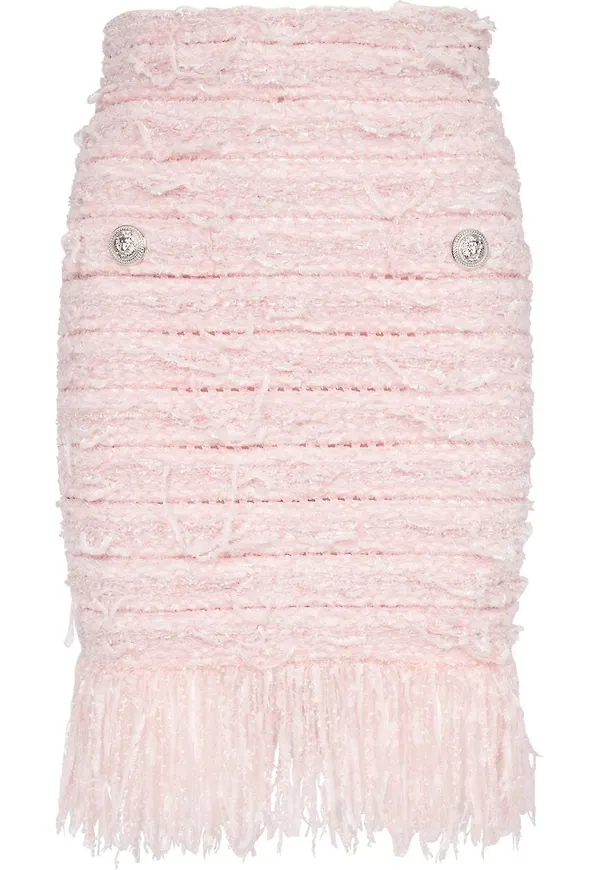Balmain pennkjol i tweed - Rosa