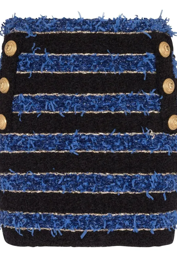 Balmain pennkjol med knappar - Svart