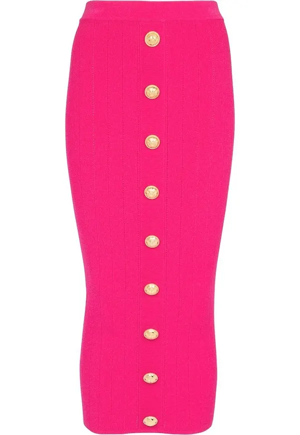 Balmain pennkjol med präglad knapp - Rosa