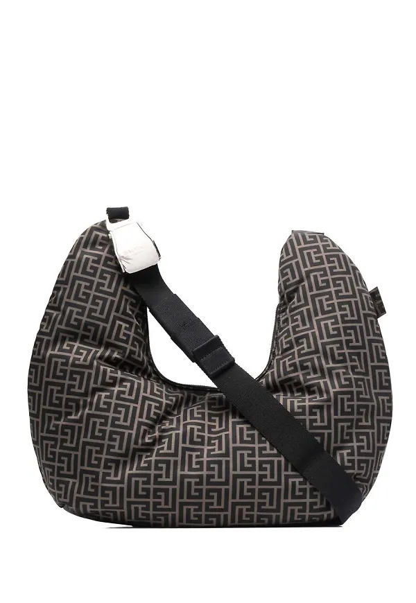 Balmain Pillow axelväska med monogram - Svart