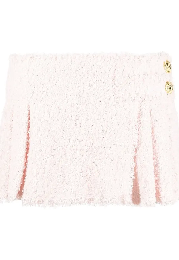 Balmain plisserad midikjol - Rosa