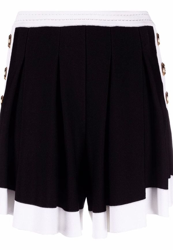 Balmain plisserade tvåfärgade shorts - Svart