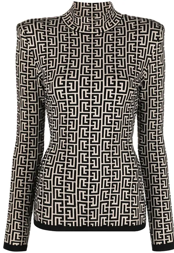 Balmain polotröja med monogram - Neutral