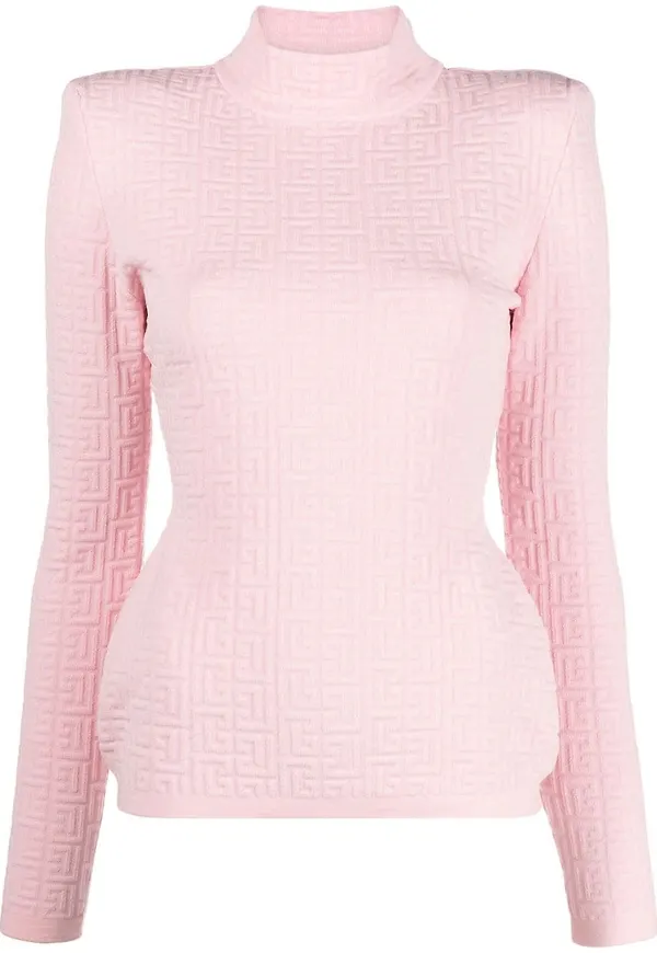 Balmain polotröja med monogram - Rosa