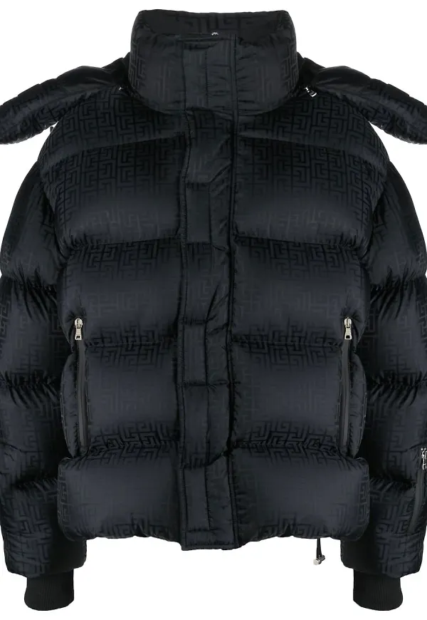 Balmain puffjacka med monogram - Blå