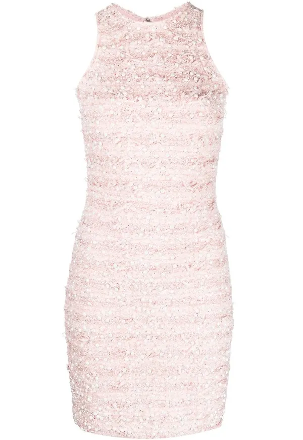 Balmain pärlprydd miniklänning - Rosa