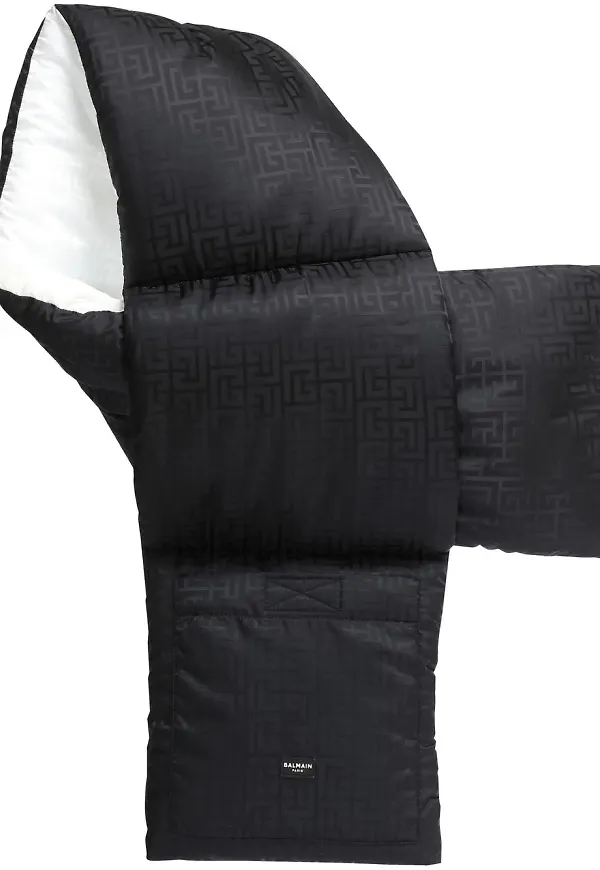 Balmain quiltad tvåfärgad halsduk - Svart