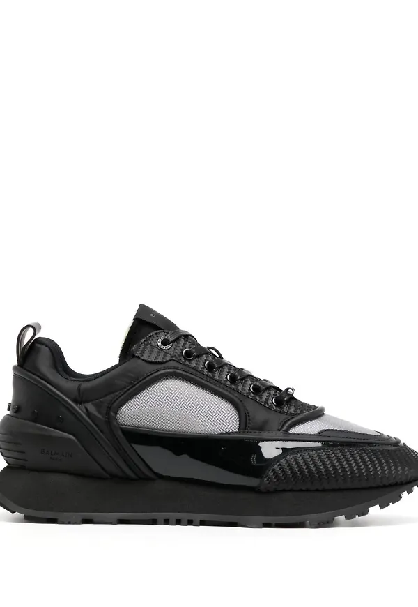 Balmain Racer låga sneakers med panel - Svart