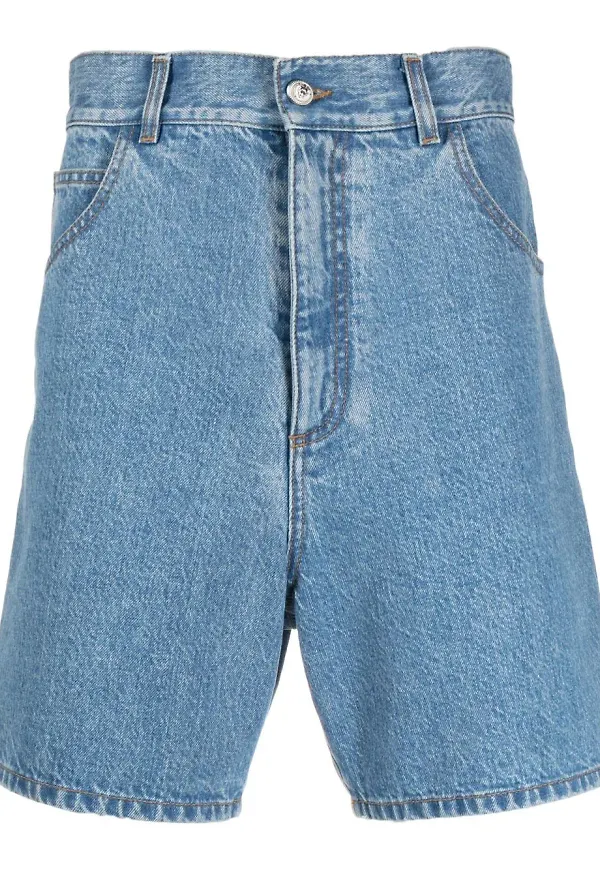 Balmain raka jeansshorts - Blå