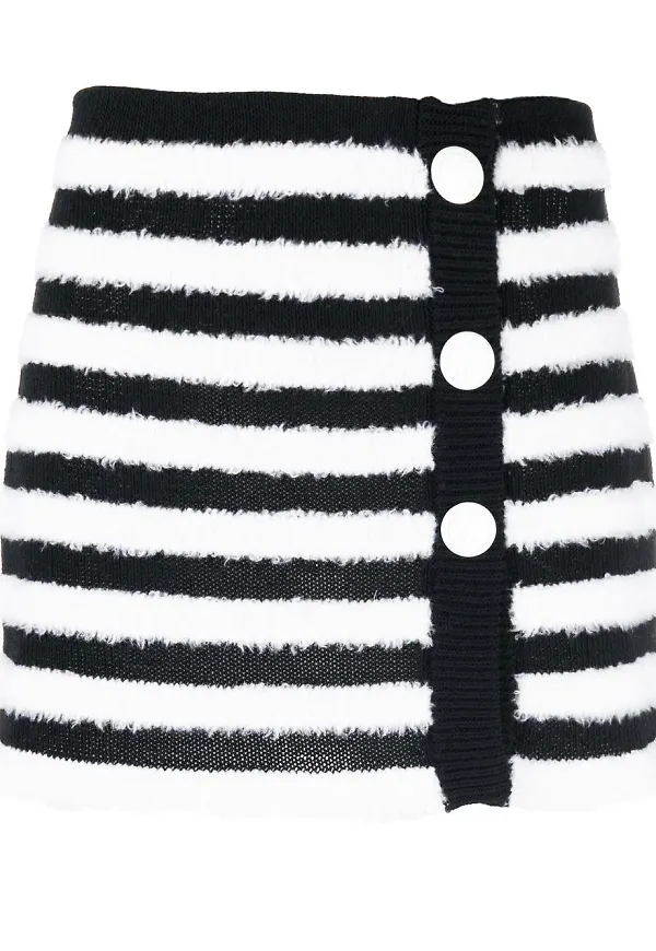 Balmain randig kjol - Vit