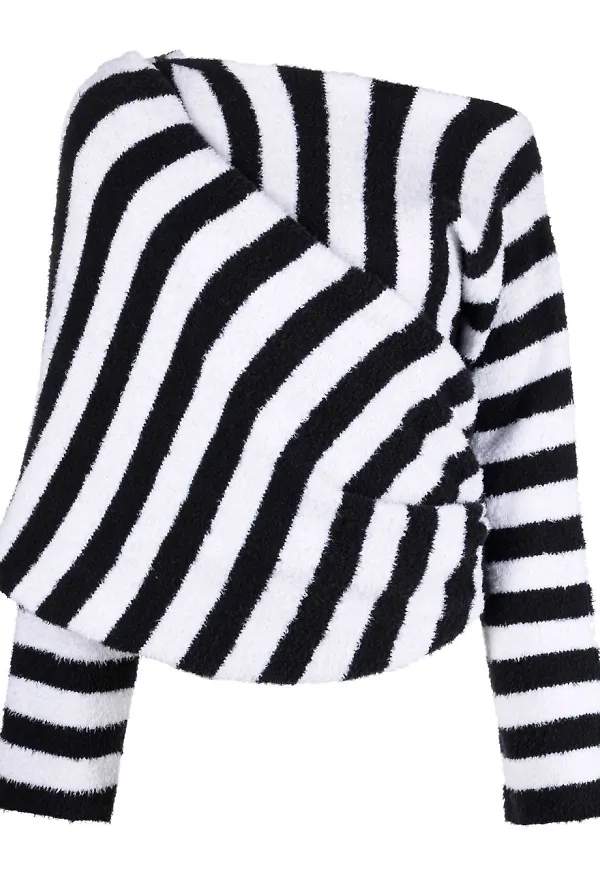 Balmain randig stickad topp - Vit