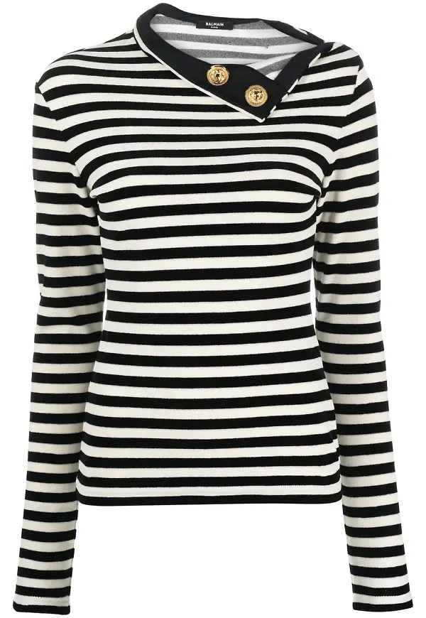 Balmain randig tröja - Svart