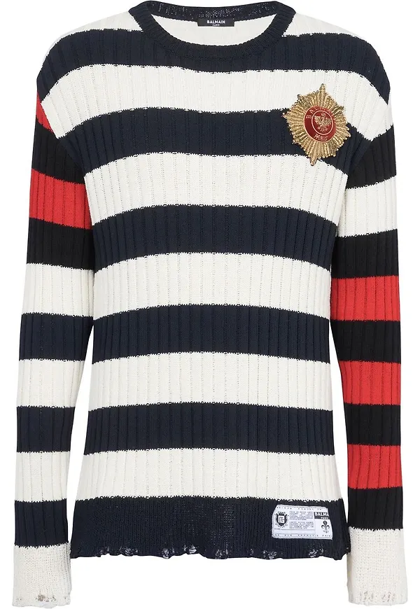 Balmain randig tröja - Vit