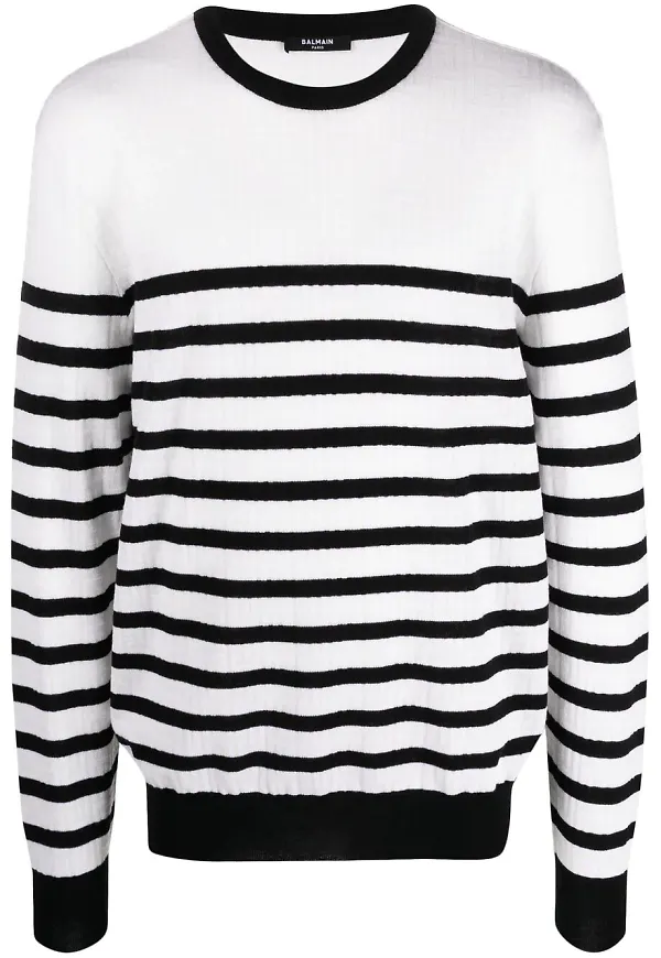 Balmain randig tröja - Vit