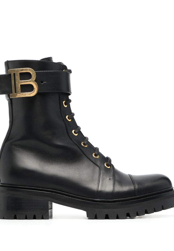 Balmain Ranger militärkängor i läder - Svart