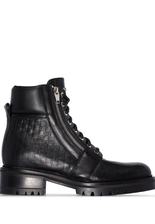 Balmain Ranger militärkängor med logotyp - Svart