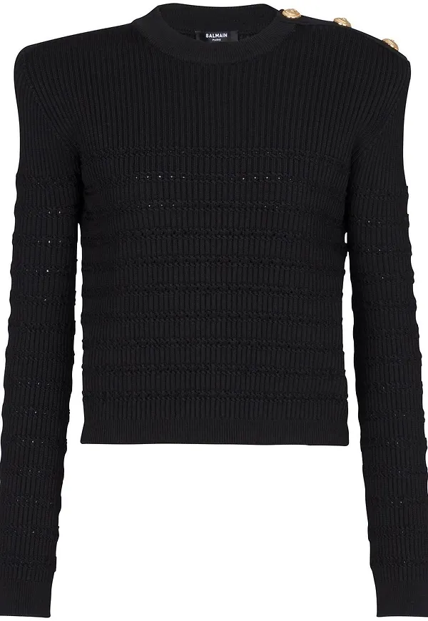 Balmain ribbad klänning - Svart