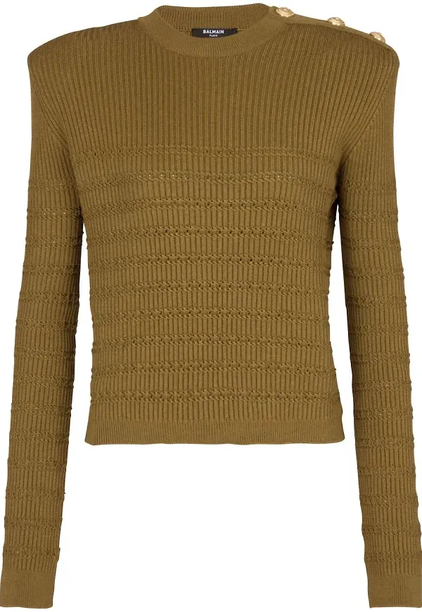Balmain ribbad topp - Brun