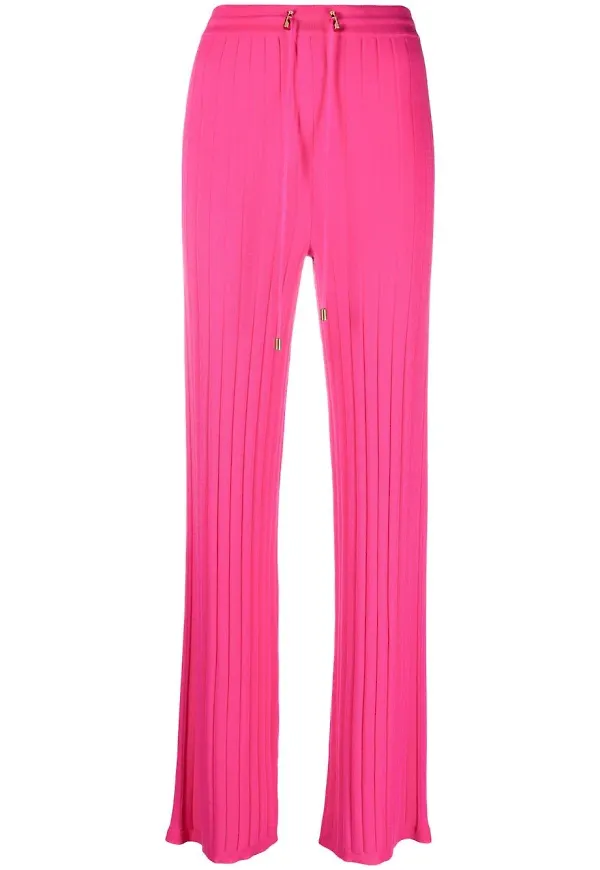 Balmain ribbstickade trackpants - Rosa