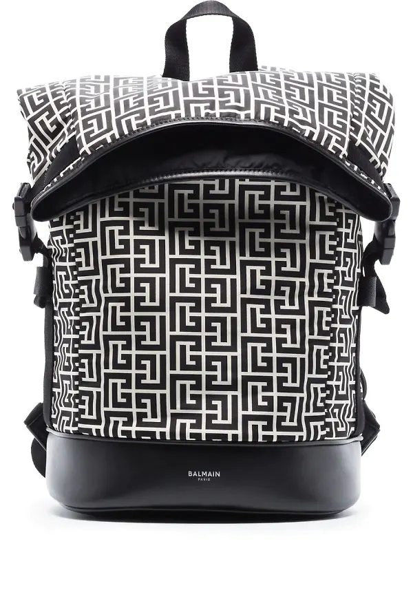 Balmain ryggsäck med monogram - Svart