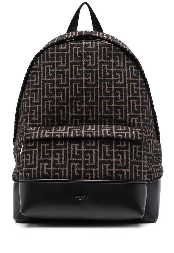 Balmain ryggsäck med monogram - Svart