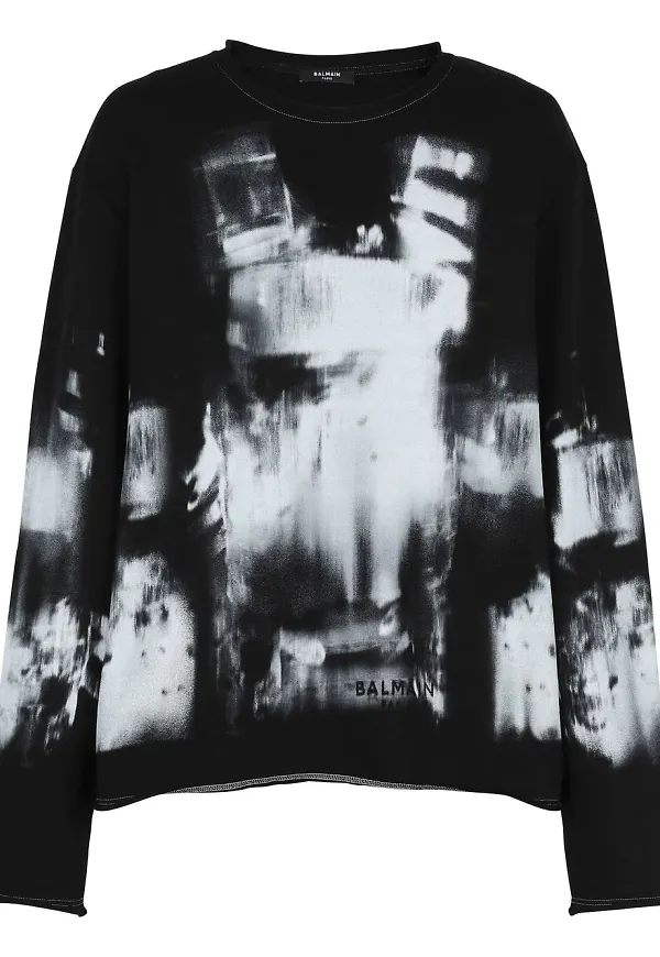 Balmain röntgenmönstrad sweatshirt - Svart