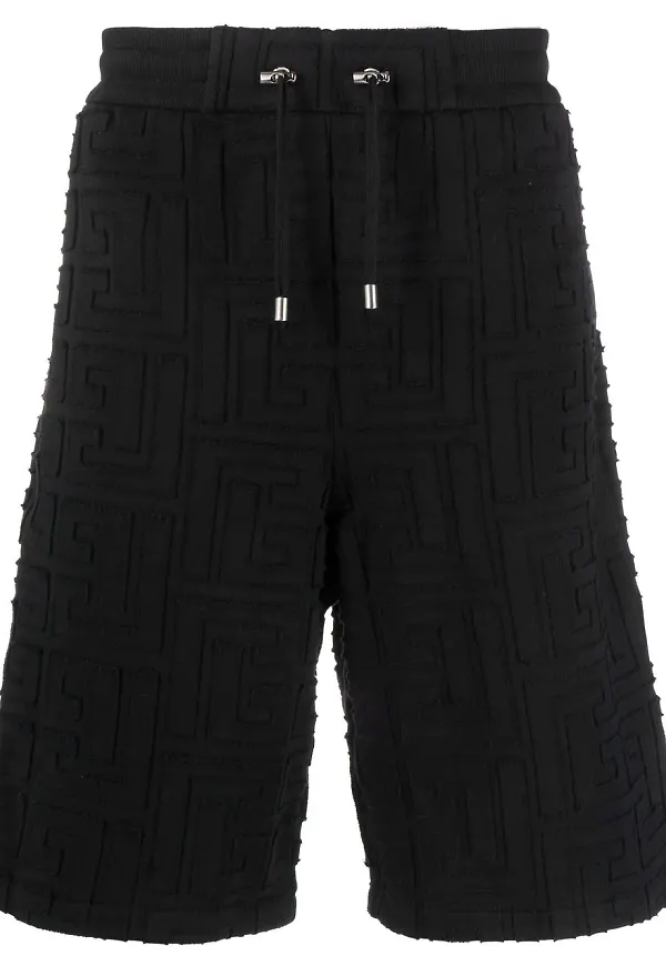 Balmain shorts med broderad logotyp - Svart