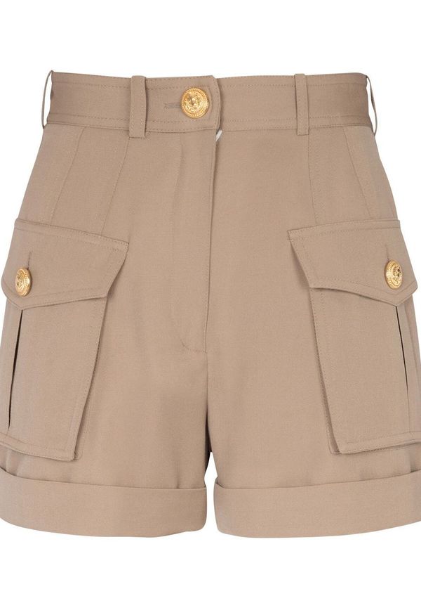 Balmain shorts med hög midja - Neutral
